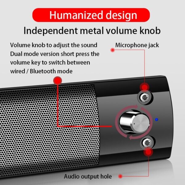 Small Speaker Subwoofer USB with Microphone Bluetooth Wired Universal - Image 5