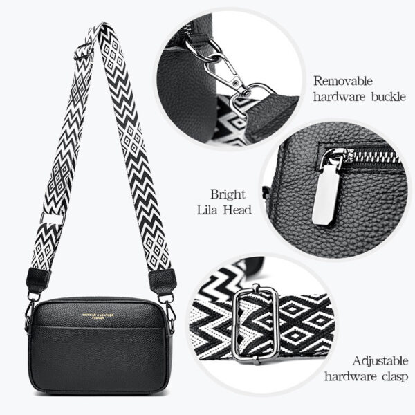 Fashion Shoulder Crossbody Bags With Rhombus Embroidered Wide Shoulder Strap Cute Small Square Bag Women - Image 5