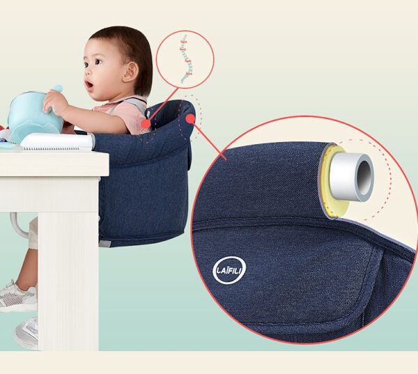 Portable Foldable Baby Highchair Safety Belt Infant Feeding Chair Booster Seat Harness Dinner Lunch Washable Hook-on Chair - Image 3