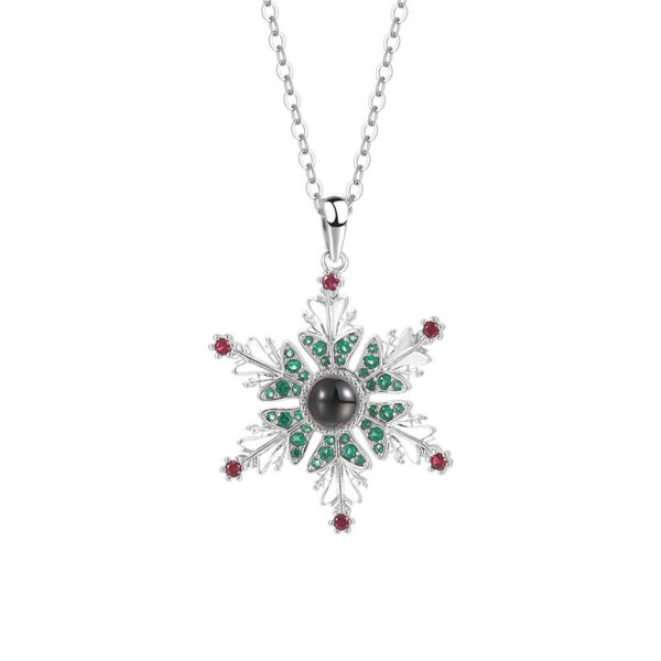 New Christmas Snowflake Necklace With Projection Design For Couples Christmas Gift Women's Clavicle Chain Jewelry - Image 4