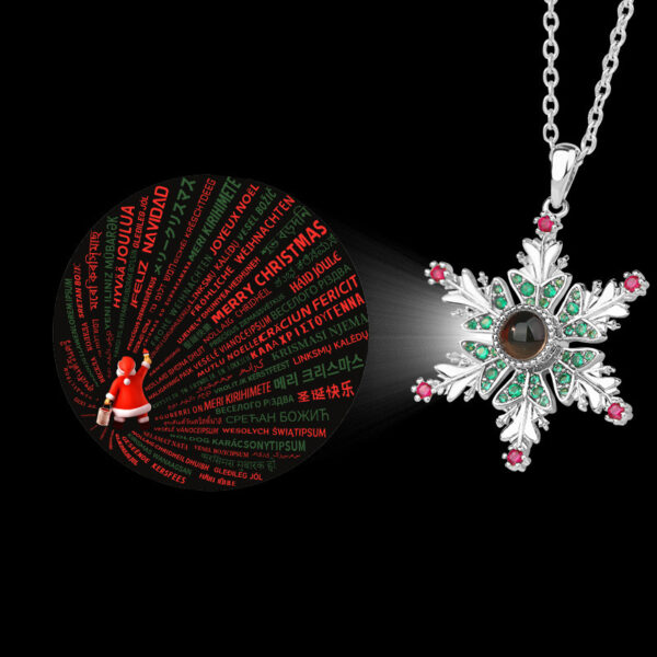 New Christmas Snowflake Necklace With Projection Design For Couples Christmas Gift Women's Clavicle Chain Jewelry - Image 5