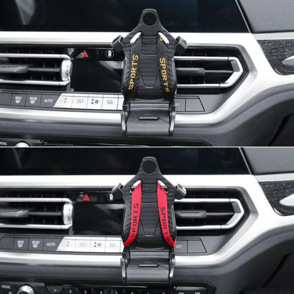 Racing Seat Shape Car Phone Holder Auto Air Vent Mobile Phone Clip 360 Degree Rotatable Car Cellphone Rack For Car Interior - Image 2